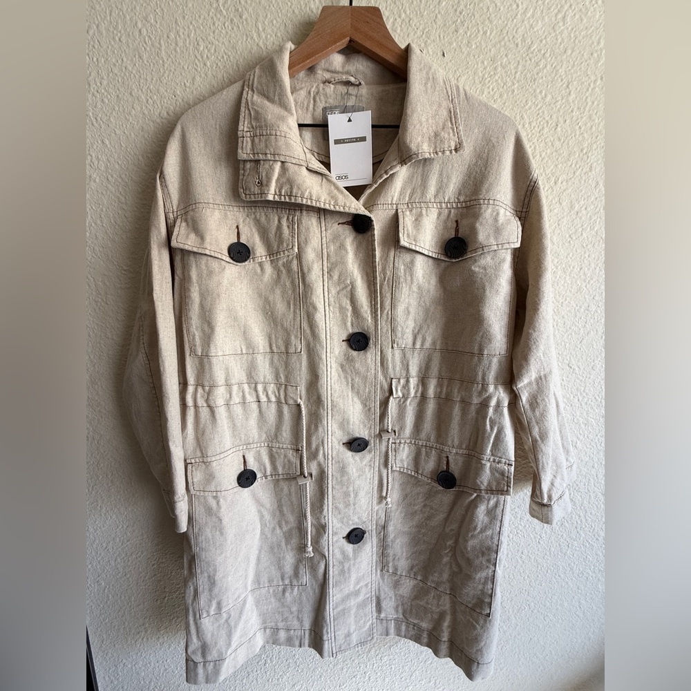 ASOS Beige Utility Jacket with Front Pockets – Size 34 – NWT - Picture 5 of 12